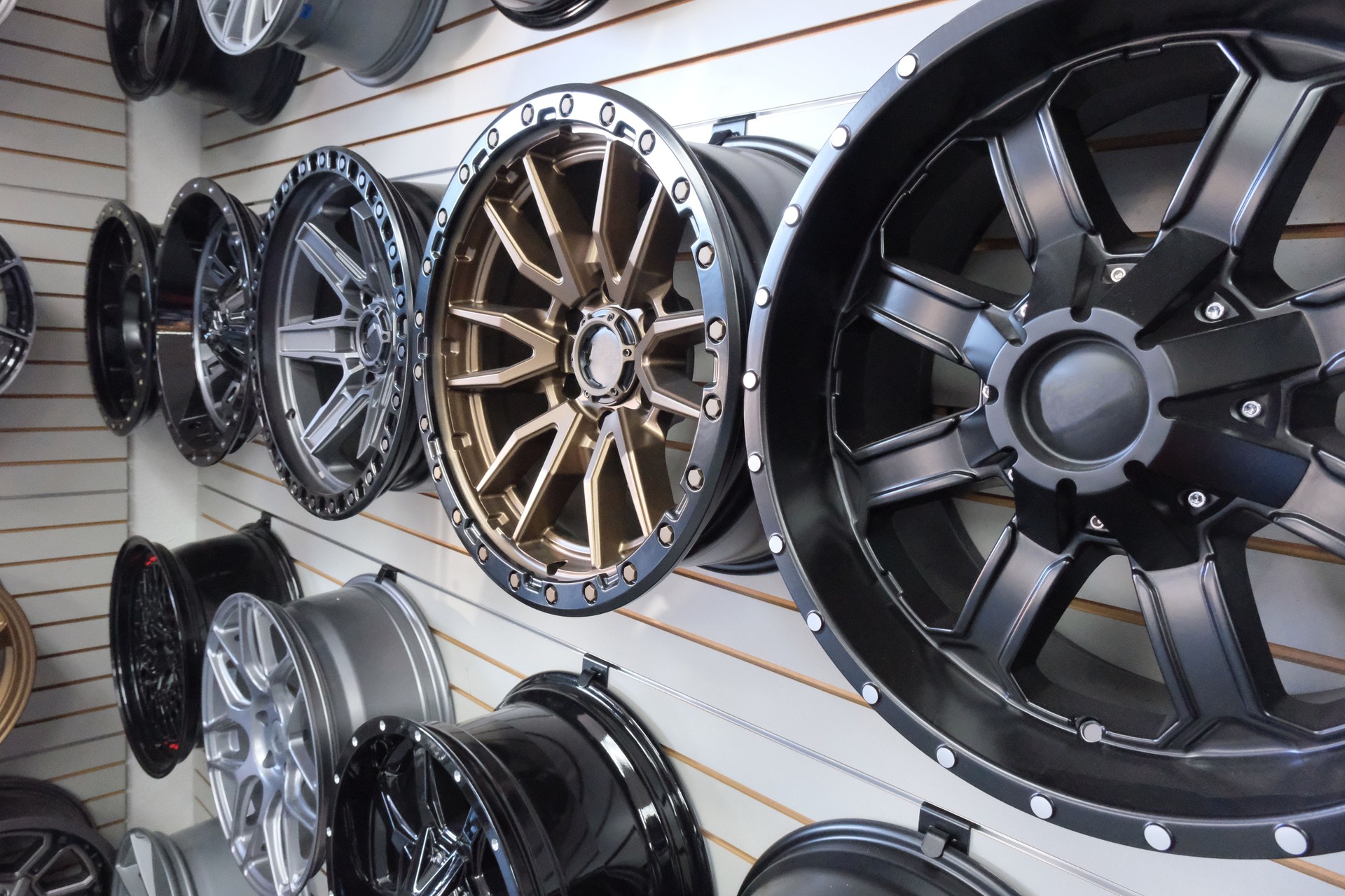 Tire rims in store